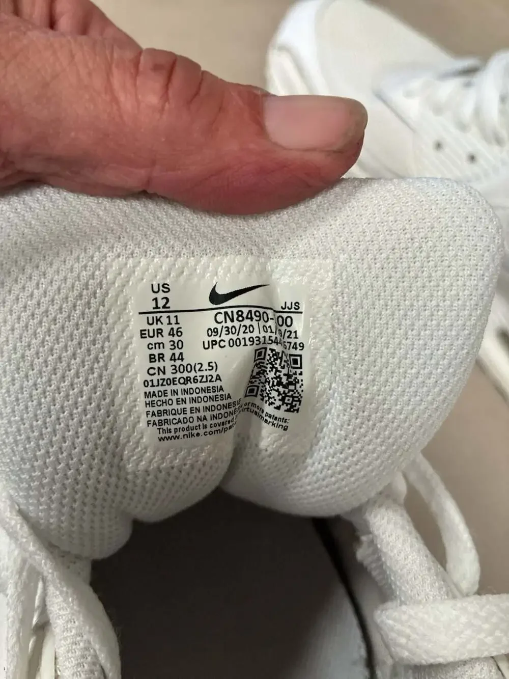 Nike Air Max 90 Recraft Triple White Sneakers (CN8490-100)